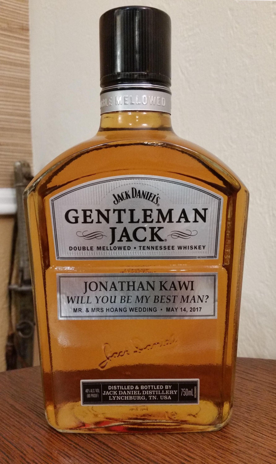 Groomsman gift whiskey label Gentleman Jack Thanks for being