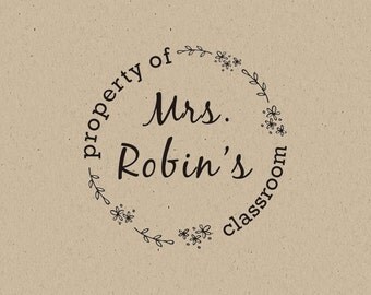 CUSTOM TEACHER STAMP - personalized rubber stamp,Property of Classroom , library stamp, teacher stamp, classroom stamp