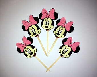 Minnie Mouse Cupcake Toppers set of 12