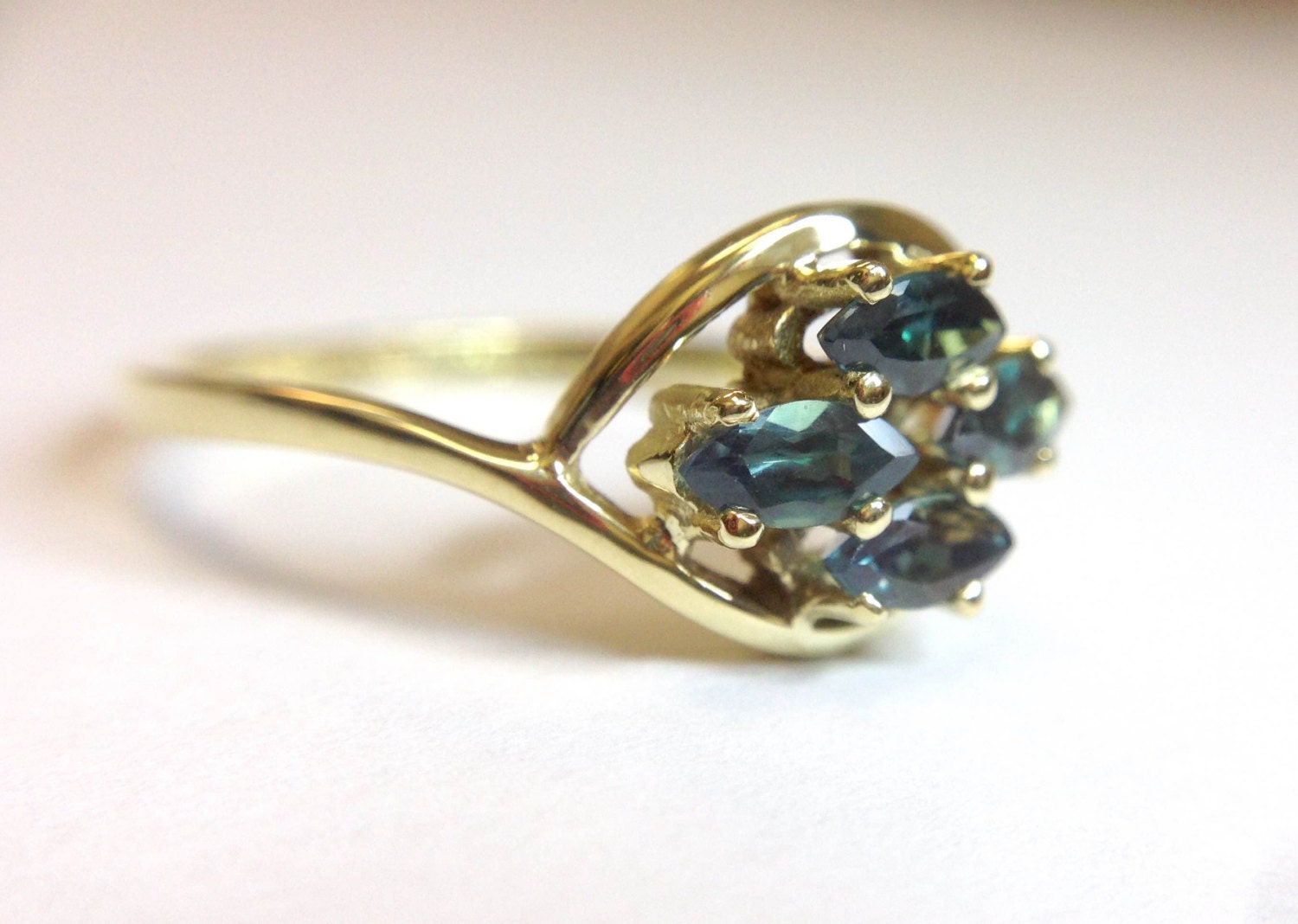 NATURAL Alexandrite Ring in 14K Yellow Gold with by HonestJack