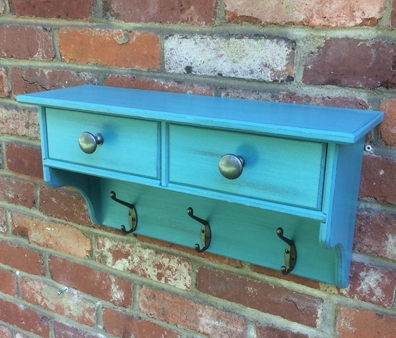 Distressed Wood Wall Shelves With Drawers Shelf With Hooks   Il 570xN.1071756244 Pxdn 