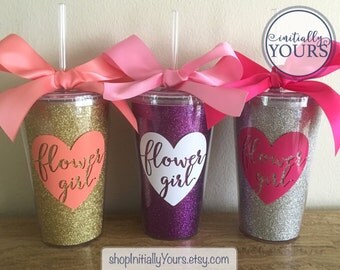 Personalized Flower Girl Cup, Flower Girl Gift Idea, Custom Flower Girl Tumbler, Sparkle Tumbler, Flower Girl Proposal, Gift for Flower Girl