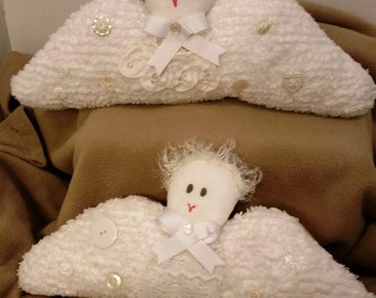 Guardian Angel Pillow, Childrens pillow, Grandparent Pillow, Shabby Chic decor, Limited, Unusual Design, Chenille fabric, Handmade, Handsewn