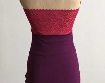 SALE! Wonderful tunic top, tango - bright plum and fuschia lace