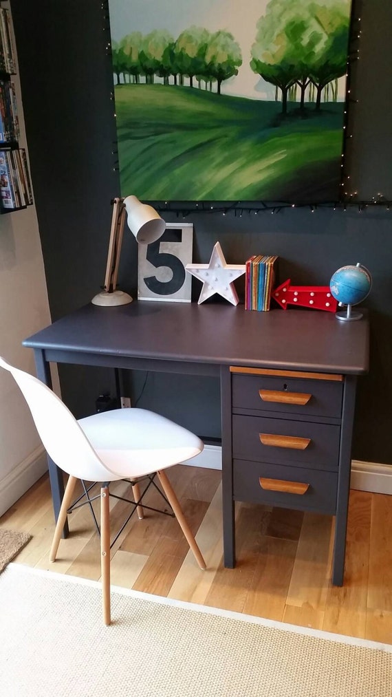 NOW SOLD Superb Upcycled 1940's Vintage Old School Desk