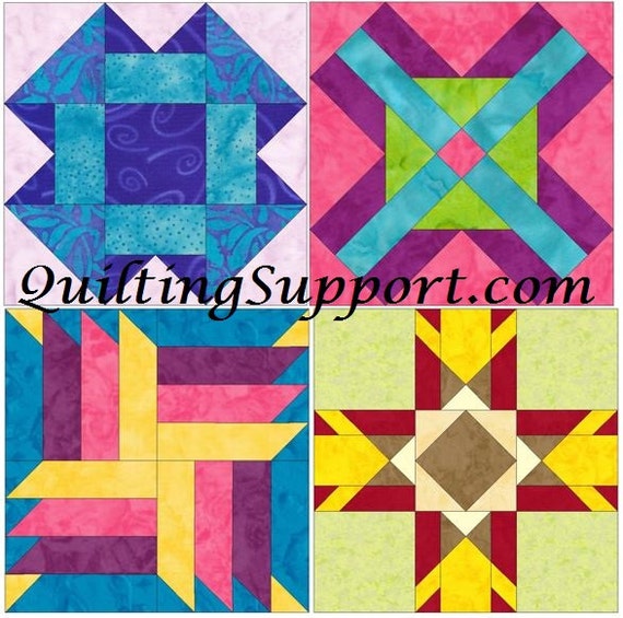 10 Inch Foundation Set 3 Paper Piecing Quilting 4 Block