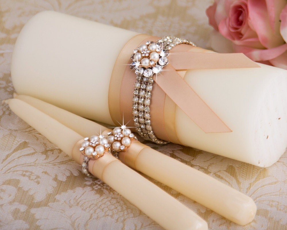 Wedding Unity Candle Set Rose Gold Unity Candles Blush