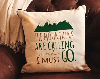 Mountains are Calling Pillow Cover - Lodge Cabin home decor