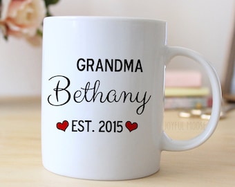Grandma Personalized Mug - Personalized Grandma Coffee Mug - Grandma to be - Pregnancy Announcement
