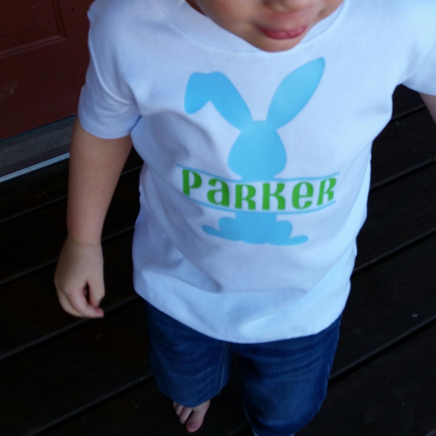 Boys Custom Vinyl Easter Shirt with name by ThreeSweetPsvinyl