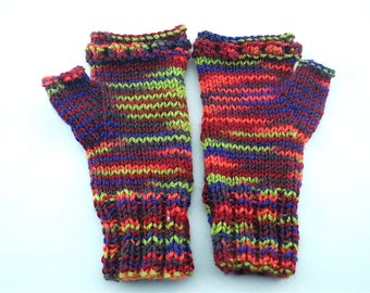 Multi-color Fingerless Mittens