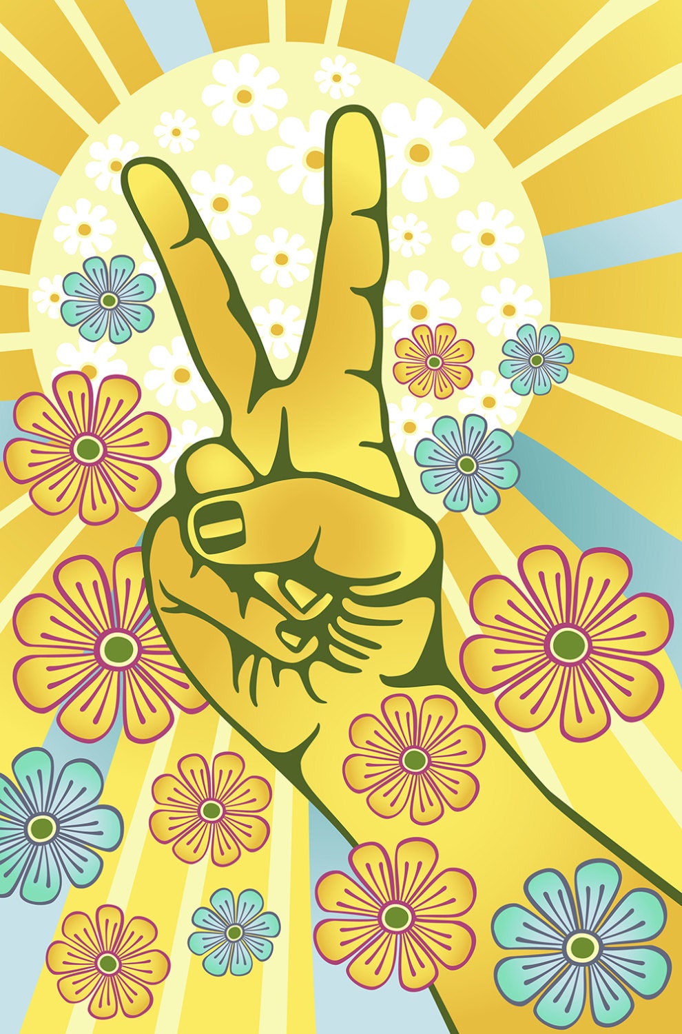 Download Flower Power Clipart Hand Gesturing Symbol of Peace Digital