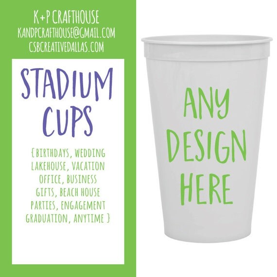 Stadium Party Cups Personalized Stadium Cups by kandpcrafthouse