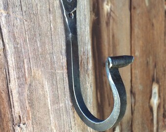Wrought iron hook, mudroom or towel hook