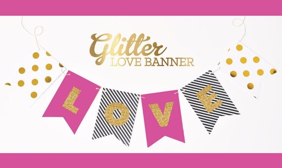 Items similar to Valentines Banner - LOVE Banner - Valentines Day