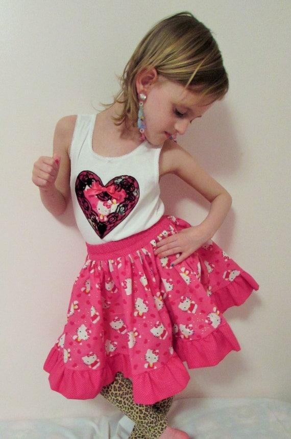Hello Kitty outfit/Hello kitty birthday outfit/Hello kitty birthday outfit/hello kitty skirt/hello kitty tank top/hello kitty birthday/