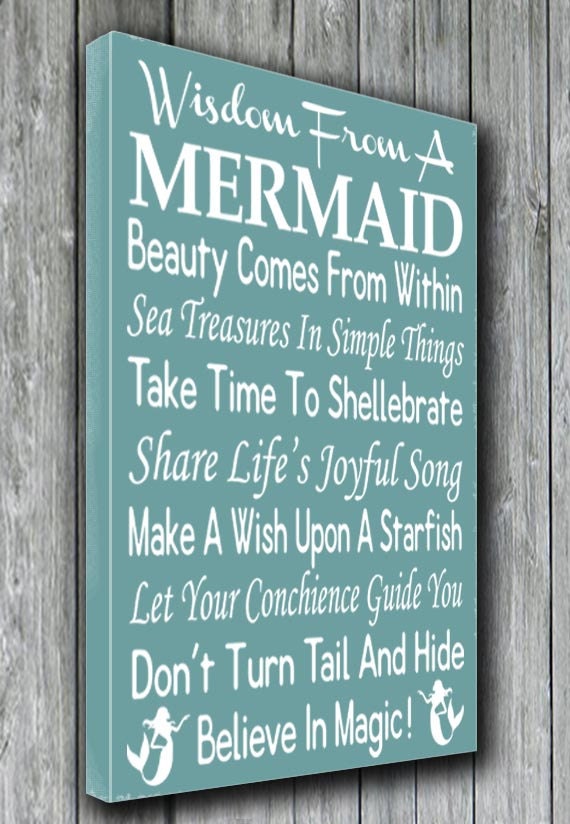 Advice Wisdom From A Mermaid SignMermaid Beach SignMermaid