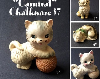 Vintage Carnival Chalkware Cat