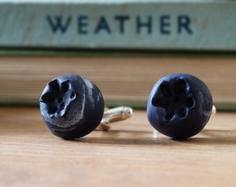 By the Shed Blueberry Bilberry Cufflinks - Rhodium Plated - Allotment - Vegetarian - Gardening - Vegetable - Blue - Gift Present - Juice