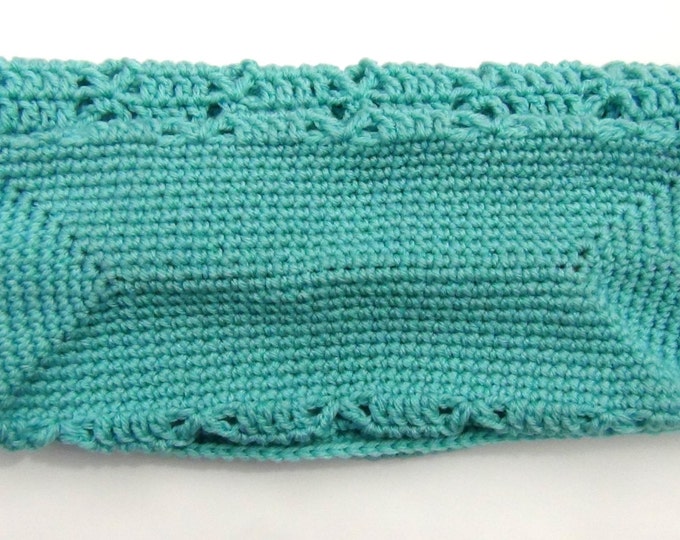 Aqua Bag - Market Tote Bag - Beach Tote Bag - Crocheted Bag - Reuseable Carry All
