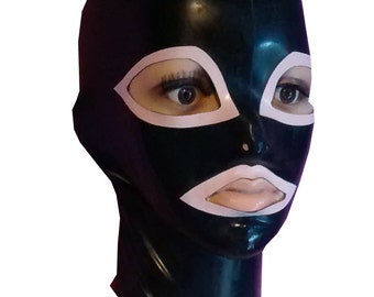 Pull-on Hood with trim | Latex Rubber Gummi | S M L | Range of colours