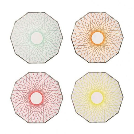 8 x Geometric Pattern and design paper plates by ItsPartyParty