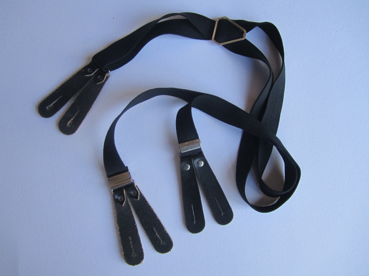 1950s original mens braces with leather button hooks