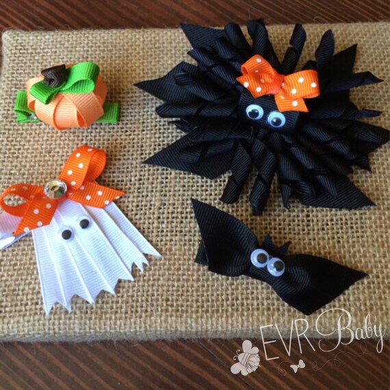 Halloween Ribbon Sculpture Hair Clips
