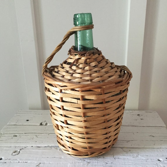 Vintage Viresa Wicker Covered Wine Bottle Demijohn Wine