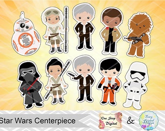 10 Printable Star Wars Centerpiece, Instant Download Star Wars Cake Topper, Star Wars Table Centerpiece, Star Wars Birthday Party DIY, 0025