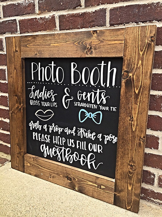 Rustic Chalkboard Wedding Photo Booth Guestbook Rustic