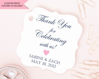 Wedding thank you tags (30) - Wedding tags - Thank you for celebrating with us tags - Wedding gift tags - Thank you tags