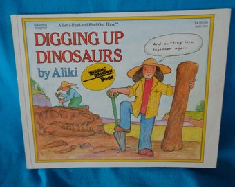 vintage 1988 Digging Up Dinosaurs book by Aliki