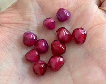 Pomegranate Seed Beads,Handmade Glass Lampwork Beads,beads for jewelry,glass fruits, Realistic glass lampwork bead Murano glass