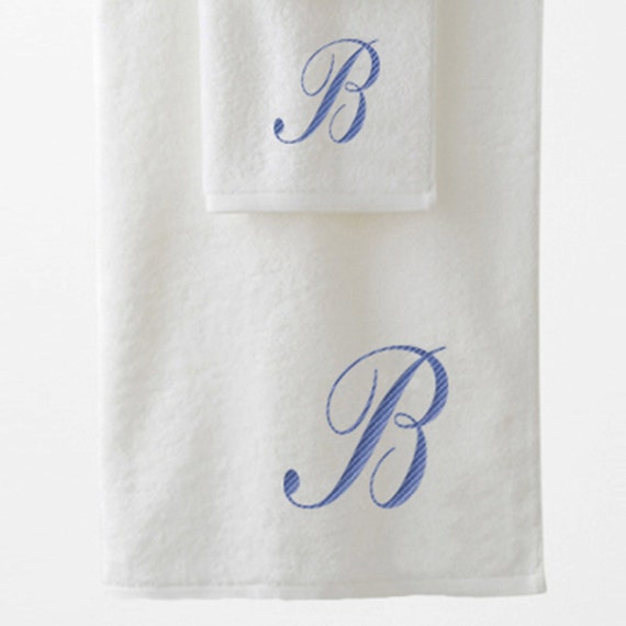 Monogram Embroidery Personalised Letters Bath Towel