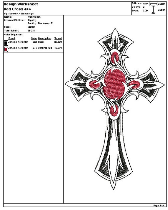 red cross machine embroidery design free pes