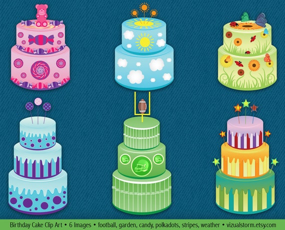  Birthday  Cake  Clip  Art  colorful  digital cakes  of by 