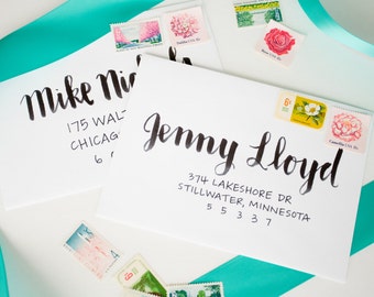 Wedding Envelope Calligraphy | Envelope Addressing | Handwritten Envelope Addressing | Handwritten Calligraphy - MIRANDA STYLE