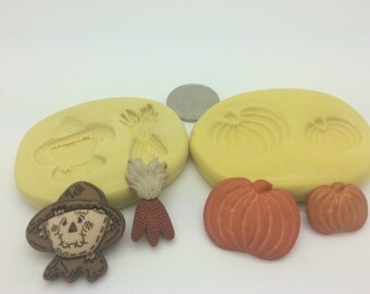 Scarecrow Corn and Pumpkin Mold Set -g127
