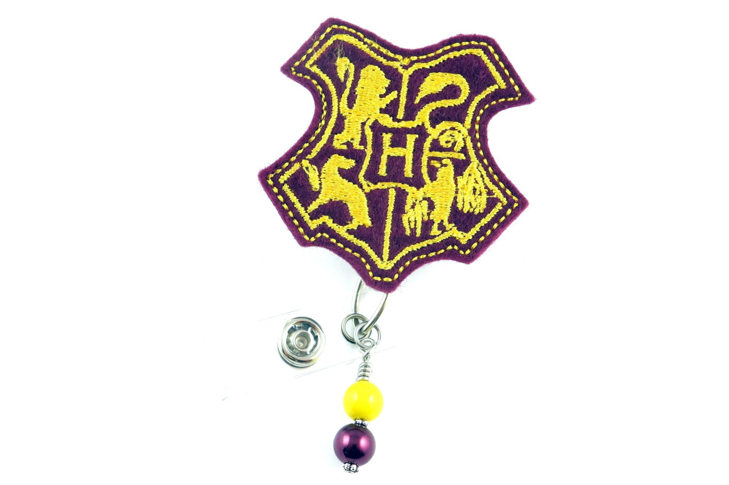 wizard crest harry potter retractable id badge holder name