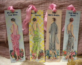 Hanging Tags / Bookmarks Flapper Girls (4)