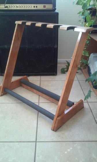 5 space guitar stand handcrafted with select AAA Cherry wood