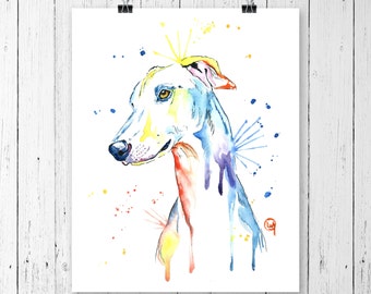 GREYHOUND PRINT, greyhound art, greyhound painting, greyhound watercolour, dog art, dog print, dog painting, dog watercolour, dog watercolor