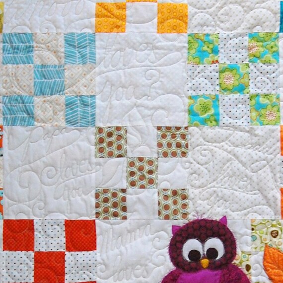 Baby Quilt Pattern PDF // Owl Quilt Pattern PDF by SewLauraQuilts