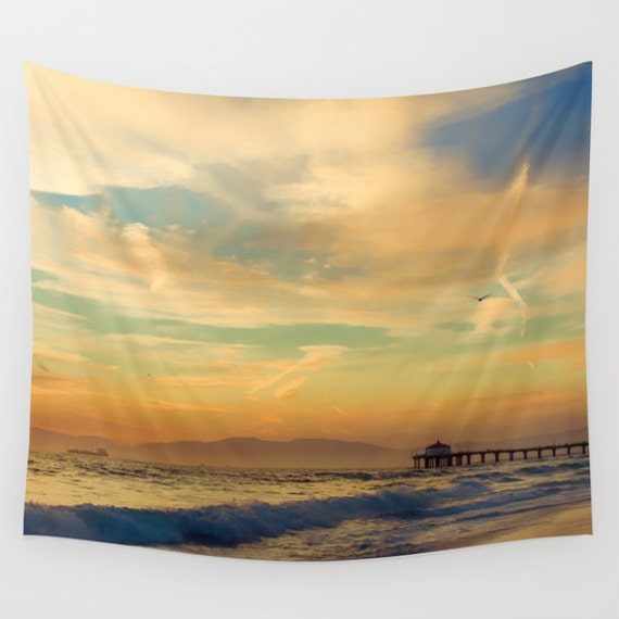 Sunset Tapestry Sunset Wall Hanging Ocean Tapestry by ArleneCarley