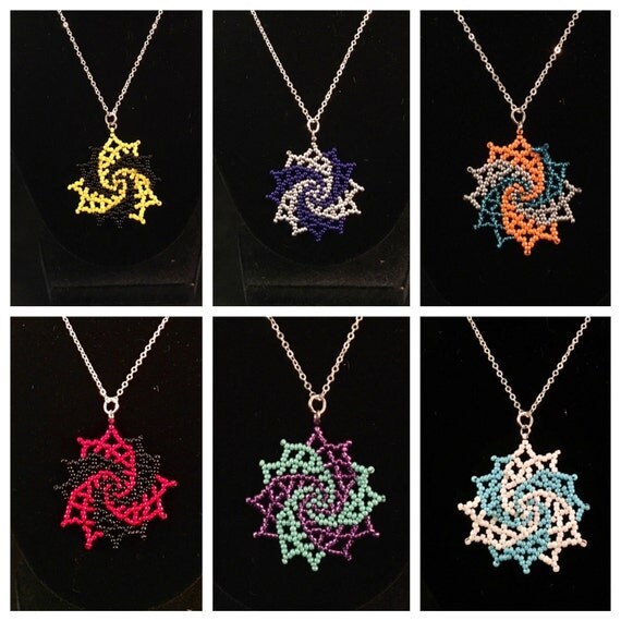 Beaded Spiral Pendant Necklace