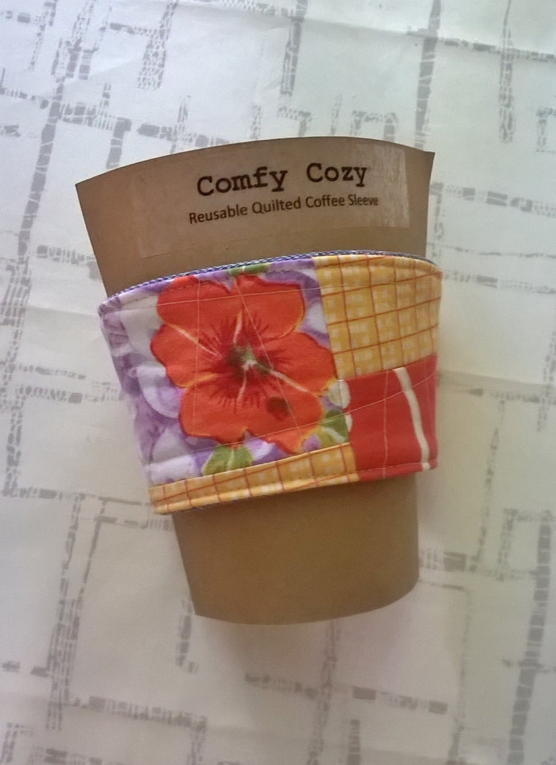 Reusable Fabric Coffee Sleeve by MakeItSnappy on Etsy