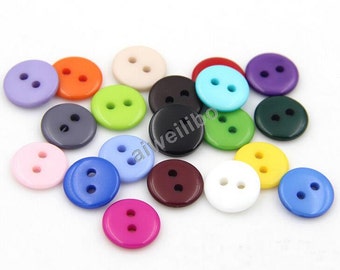 11 mm Mixed Color Round Buttons, Resin Buttons ,Baby Buttons