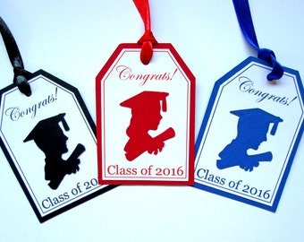 Graduation Gift Tags, Graduation Tags, Graduation Party Tags, Class of 2017, Graduation Favor Tags, School Graduation Décor