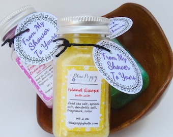 10 Bath Salt Favors, Bridal Shower Favors, Mini Bath Salts, Wedding, Baby Shower, Party Favor, Wedding Shower Gifts, Spa Party Box,